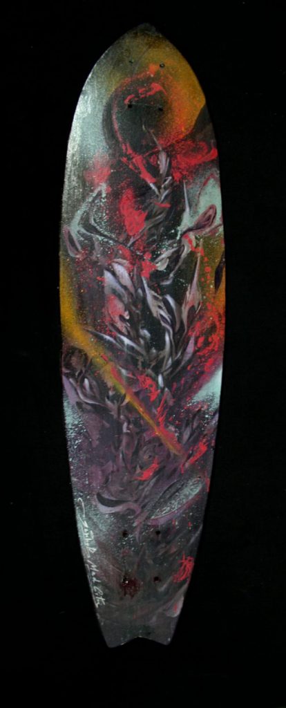 wild and skates.Longboard piece.Acrilic and spray.90x30cm (1)