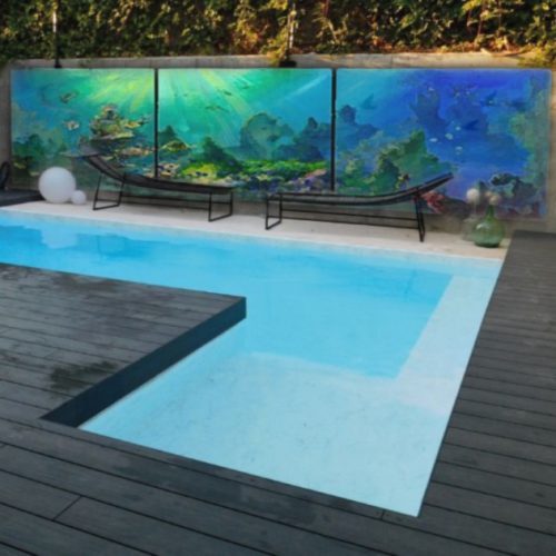 mural decorativo piscina
